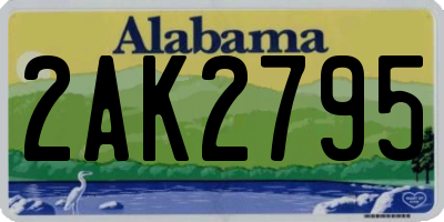 AL license plate 2AK2795