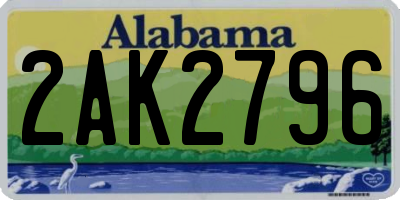 AL license plate 2AK2796