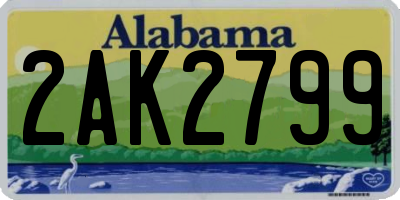 AL license plate 2AK2799