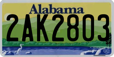 AL license plate 2AK2803