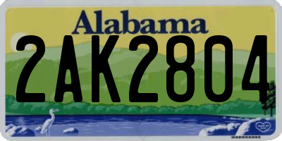 AL license plate 2AK2804