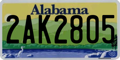 AL license plate 2AK2805