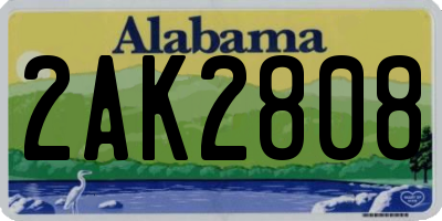 AL license plate 2AK2808
