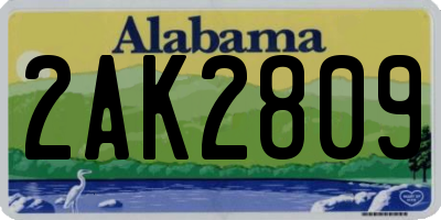 AL license plate 2AK2809