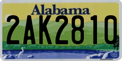 AL license plate 2AK2810