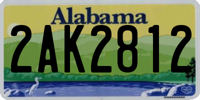 AL license plate 2AK2812