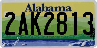 AL license plate 2AK2813