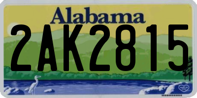 AL license plate 2AK2815