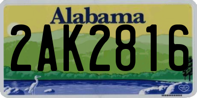 AL license plate 2AK2816