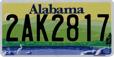 AL license plate 2AK2817