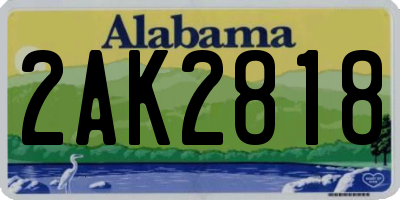 AL license plate 2AK2818