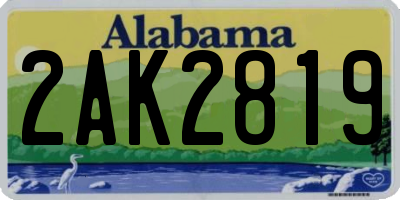 AL license plate 2AK2819