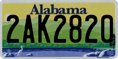 AL license plate 2AK2820
