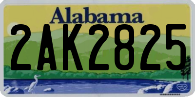 AL license plate 2AK2825