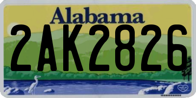 AL license plate 2AK2826