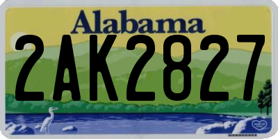 AL license plate 2AK2827