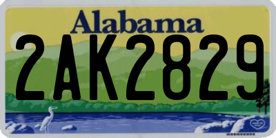 AL license plate 2AK2829