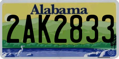 AL license plate 2AK2833