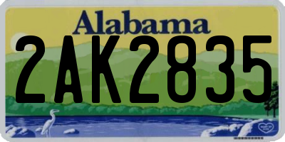 AL license plate 2AK2835