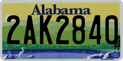 AL license plate 2AK2840