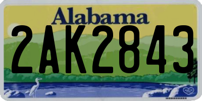 AL license plate 2AK2843