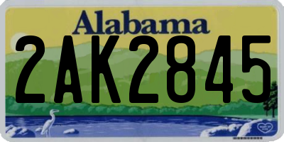 AL license plate 2AK2845