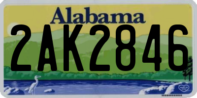 AL license plate 2AK2846