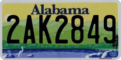 AL license plate 2AK2849
