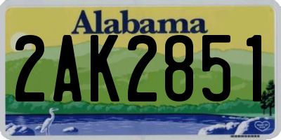 AL license plate 2AK2851
