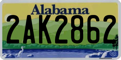 AL license plate 2AK2862