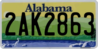 AL license plate 2AK2863