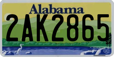AL license plate 2AK2865