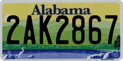 AL license plate 2AK2867