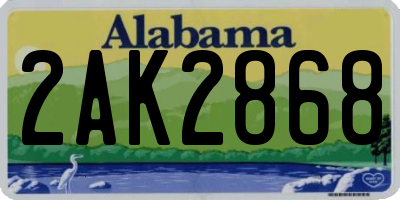 AL license plate 2AK2868
