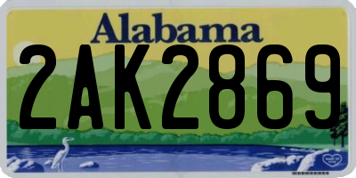 AL license plate 2AK2869