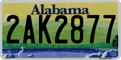 AL license plate 2AK2877