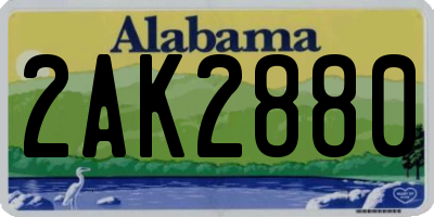 AL license plate 2AK2880