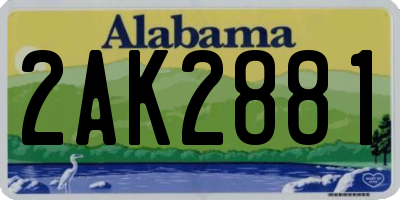 AL license plate 2AK2881