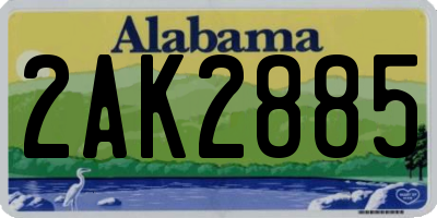 AL license plate 2AK2885