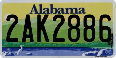 AL license plate 2AK2886