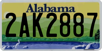 AL license plate 2AK2887