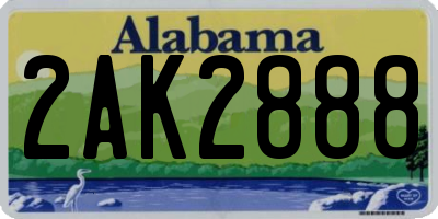 AL license plate 2AK2888