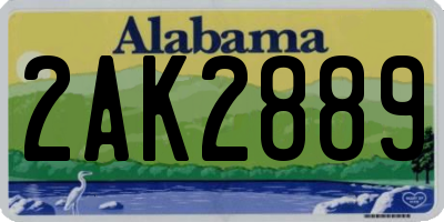 AL license plate 2AK2889