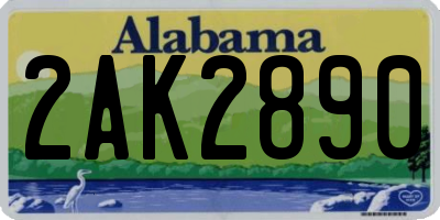 AL license plate 2AK2890