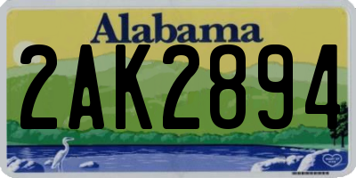 AL license plate 2AK2894