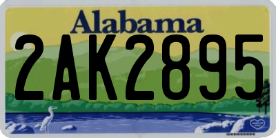 AL license plate 2AK2895