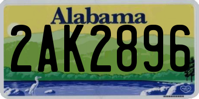 AL license plate 2AK2896