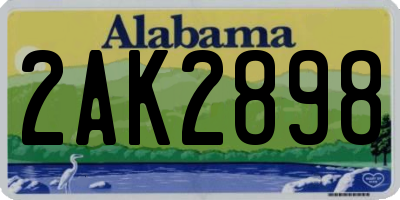 AL license plate 2AK2898