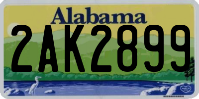 AL license plate 2AK2899