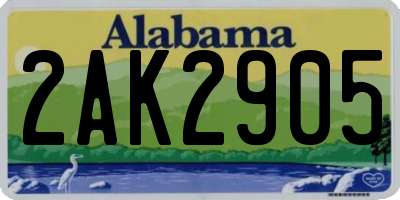 AL license plate 2AK2905
